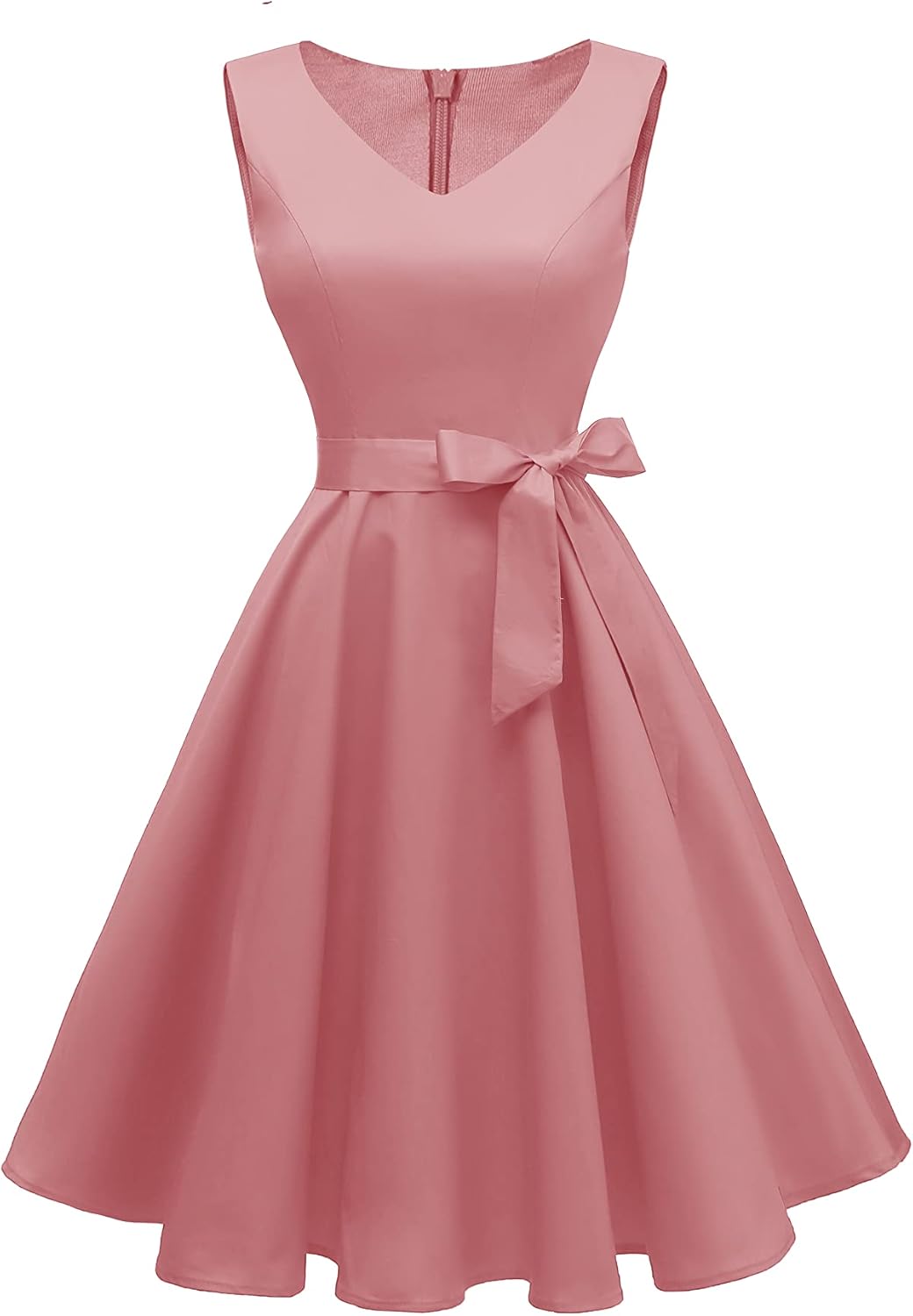 Vintage Sleeveless Cocktail Party Dress with Pockets for Women