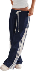 Wide Leg Pants for Women - High Rise Drawstring Palazzo Pants