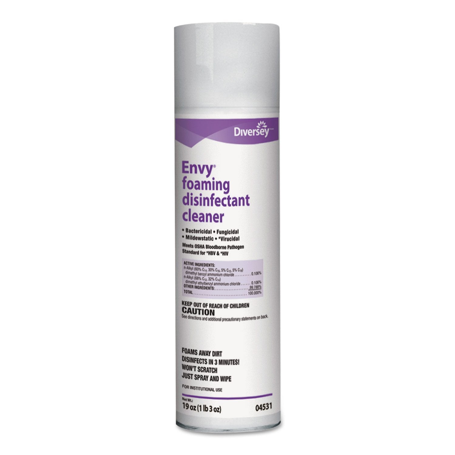 Diversey Foaming Disinfectant Cleaner with Lemon Scent 19 oz
