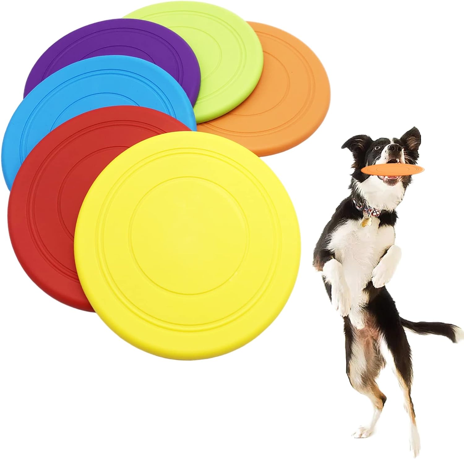 Bvrbaory 6 Pack Dog Flying Disc - Safe Fun for Dogs!