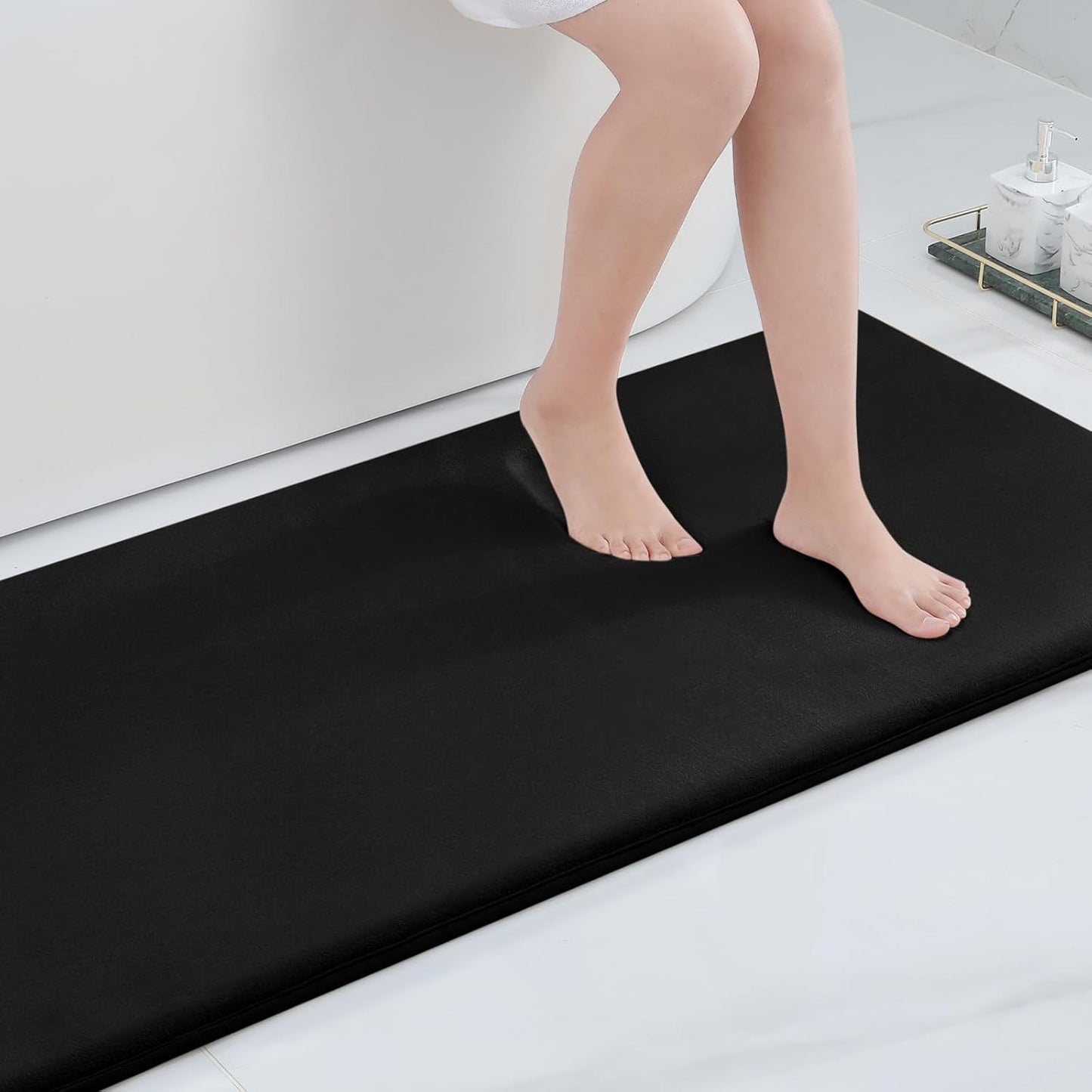Smiry Memory Foam Bath Mat 70x24 - Soft, Absorbent, Non-Slip