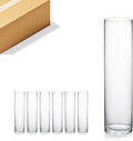WGVI Thick Weighted Clear Cylinder Glass Vases 3in x 12in - 6 Pack