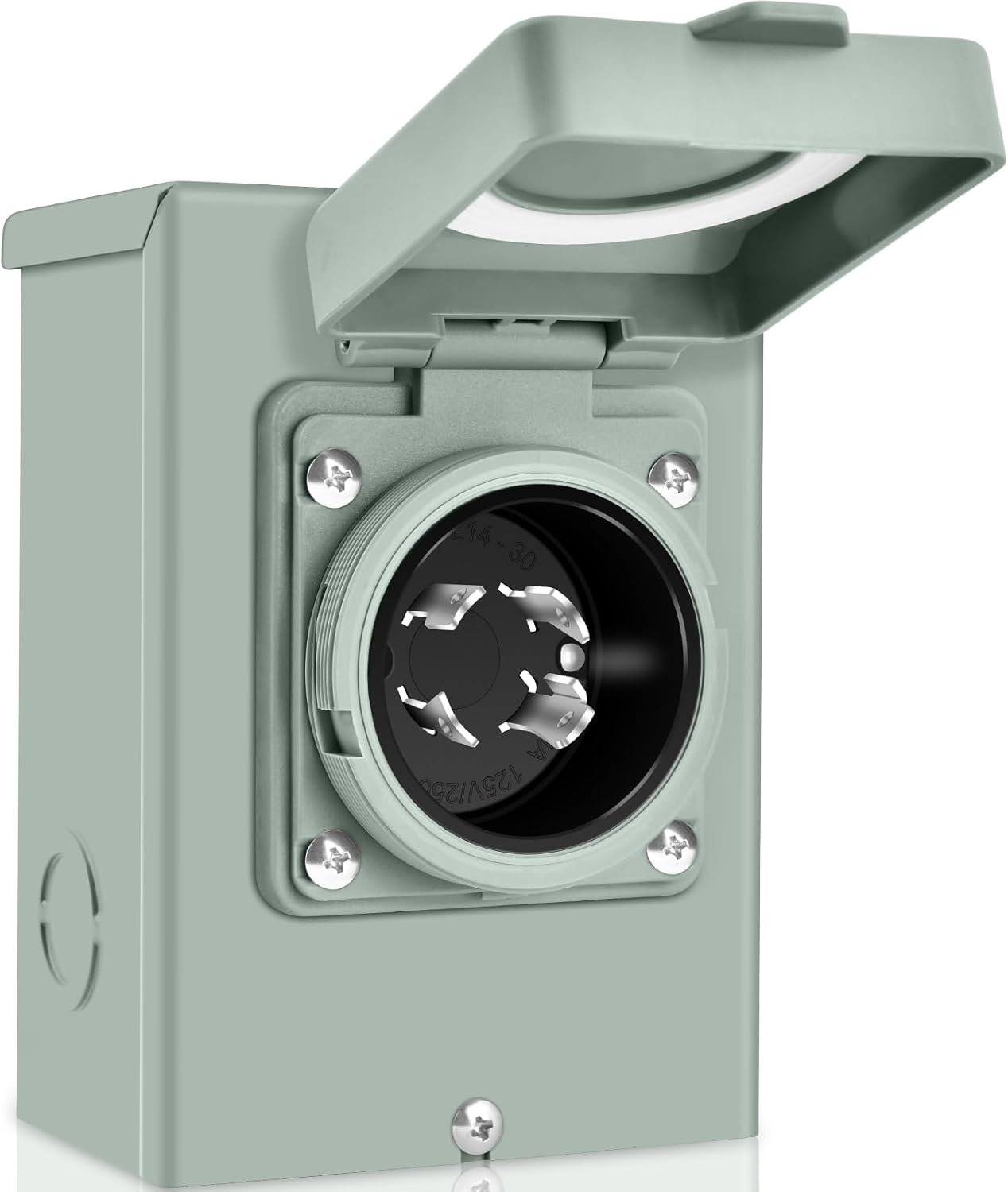30A Generator Power Inlet Box for Outdoor Use, Weatherproof