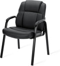DUMOS Reception Chair with Padded Arms - Executive Leather Guest Chair