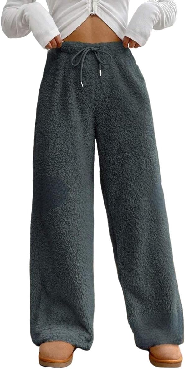 ZAFUL Women's Fuzzy Plush Pajama Pants for Cozy Comfort
