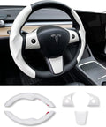 Carbon Fiber Steering Wheel Cover & ABS Wrap Kit for Tesla Model 3