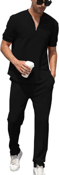 FZNHQL Fashion Men's Tracksuit 2 Piece Set - Casual Athletic Comfort