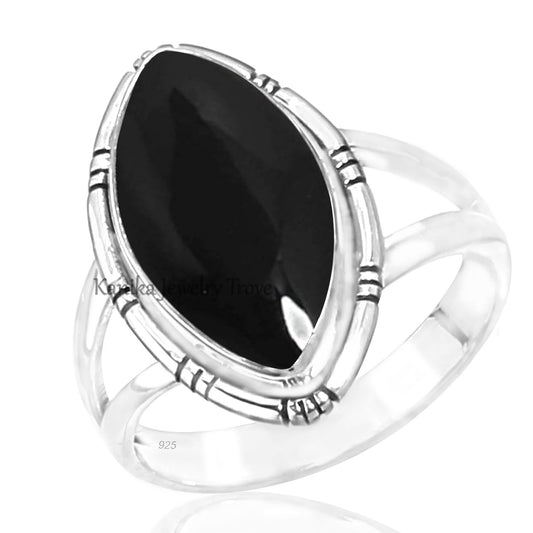 Black Onyx Gemstone Sterling Silver Handmade Jewelry Ring