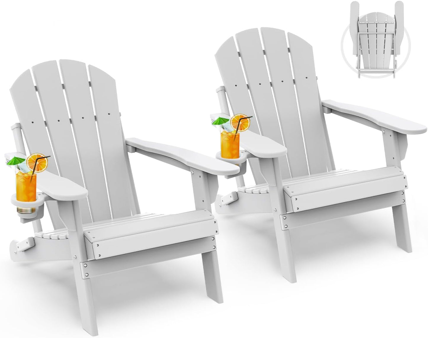 Folding Adirondack Chairs Set of 2 for Outdoor Relaxation