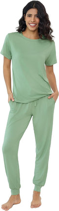 Joyaria Bamboo Viscose Pajamas Women Ultra Soft Short Sleeve Jogger