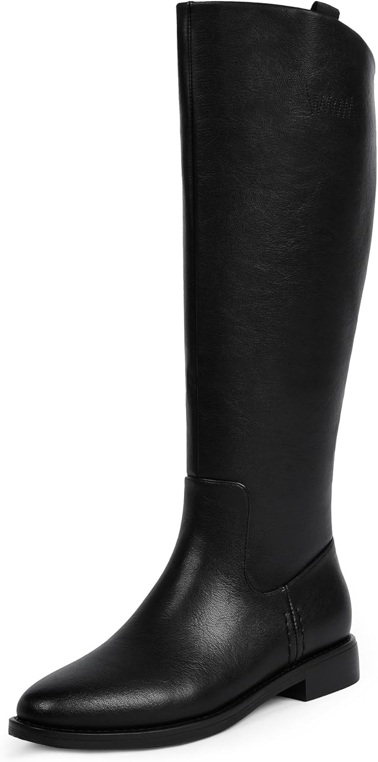 Modatope Knee High Boots for Women with Rounded Toe Design