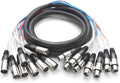 Seismic Audio 8 Channel XLR Snake Cables, 10 ft - Rugged Pro Audio