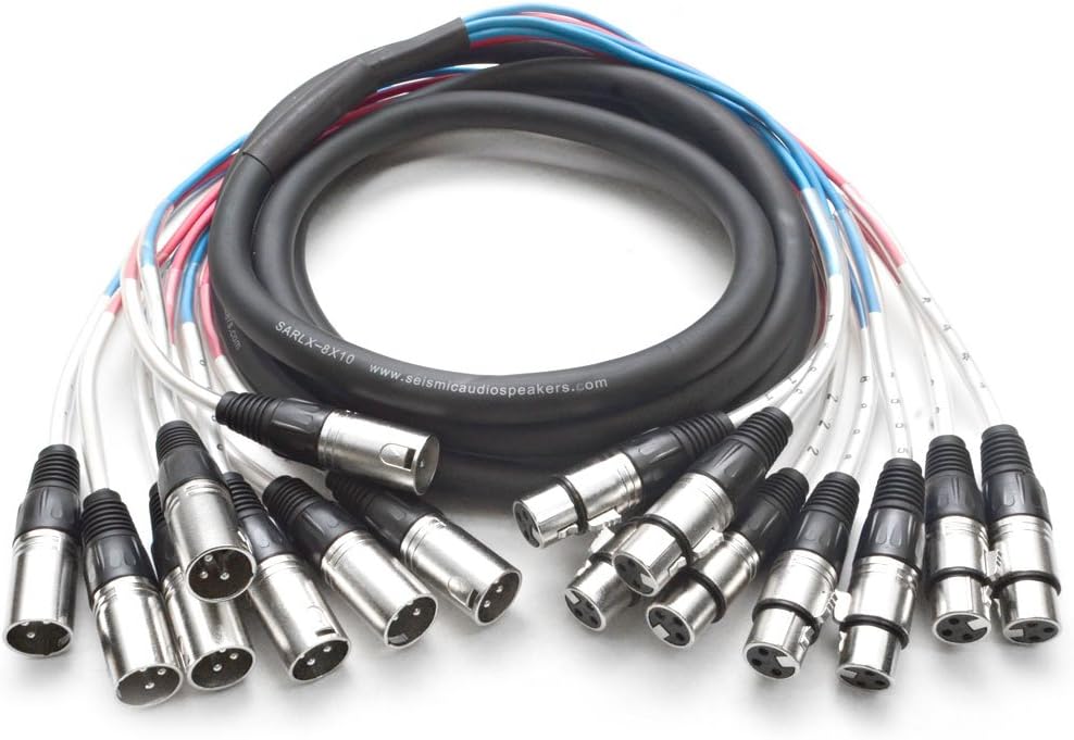 Seismic Audio 8 Channel XLR Snake Cables for Pro Audio Use