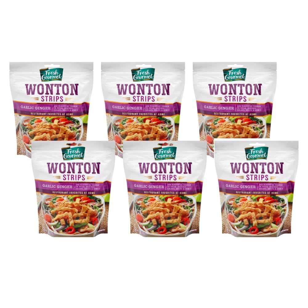 Fresh Gourmet Wonton Strips Garlic Ginger for Crunchy Toppings