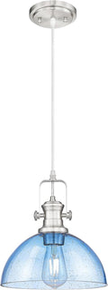 Pendant Lights Kitchen Island with Blue Seeded Glass - Vintage