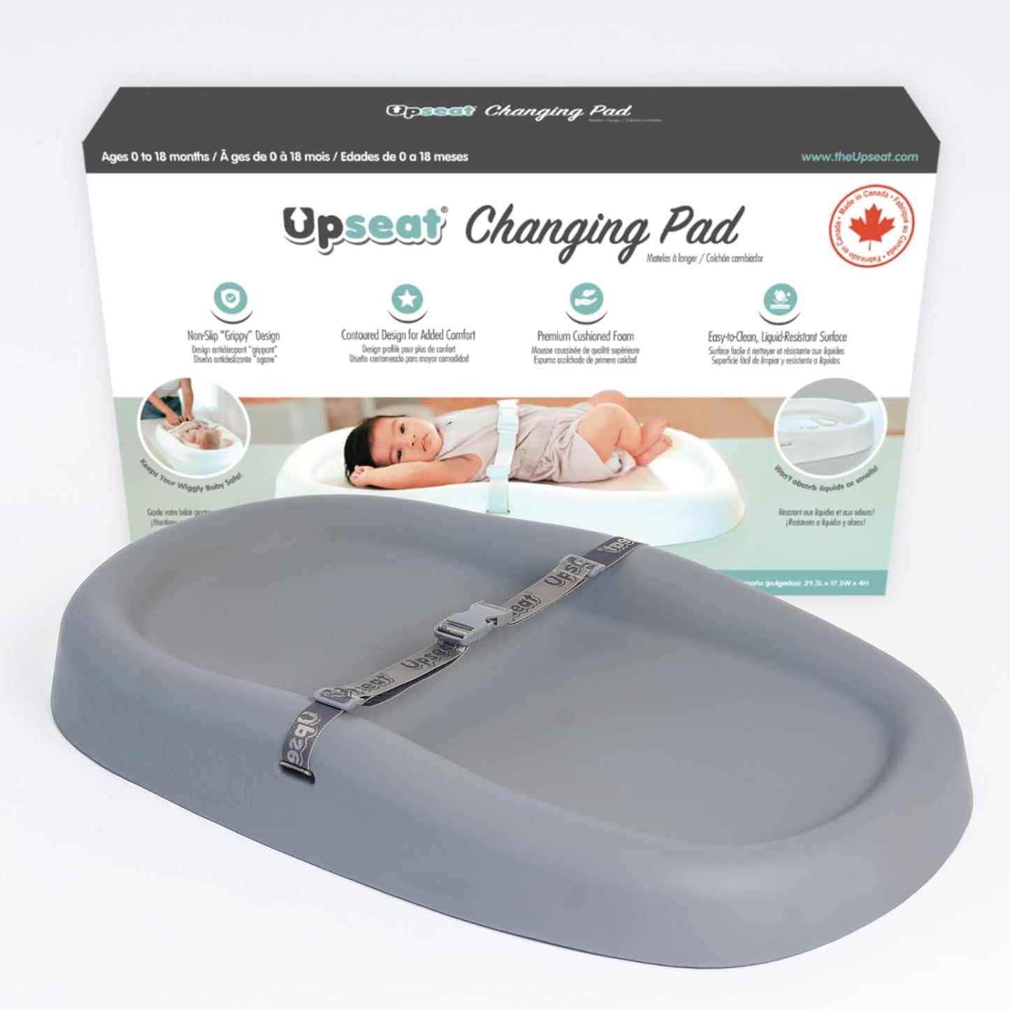 Upseat Baby Changing Pad with Non-Slip Grippy Design for Comfort
