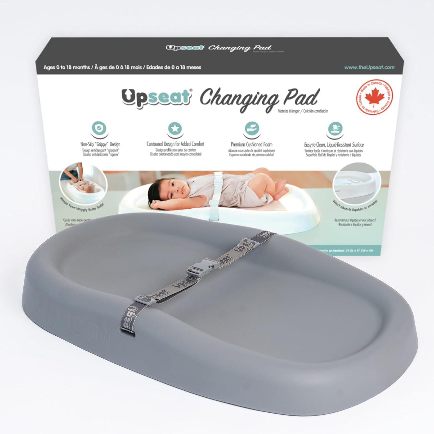 Upseat Baby Changing Pad with Non-Slip Grippy Design for Comfort