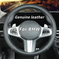 Custom-Fit Steering Wheel Cover Genuine Leather - Non-Slip, Breathable
