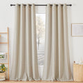 NICETOWN Linen Blend 96 in Curtains, 2 Panels - Semi Sheer Privacy