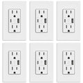 USB Outlets with Type A & C Ports - Fast Charging In-Wall Duplex (6