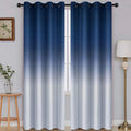 Ombre Room Darkening Curtains 52x96 in Panels - Gradient Blue to Gray