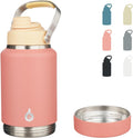 64oz Insulated Water Bottle Half Gallon - Keeps Drinks Cold All Day