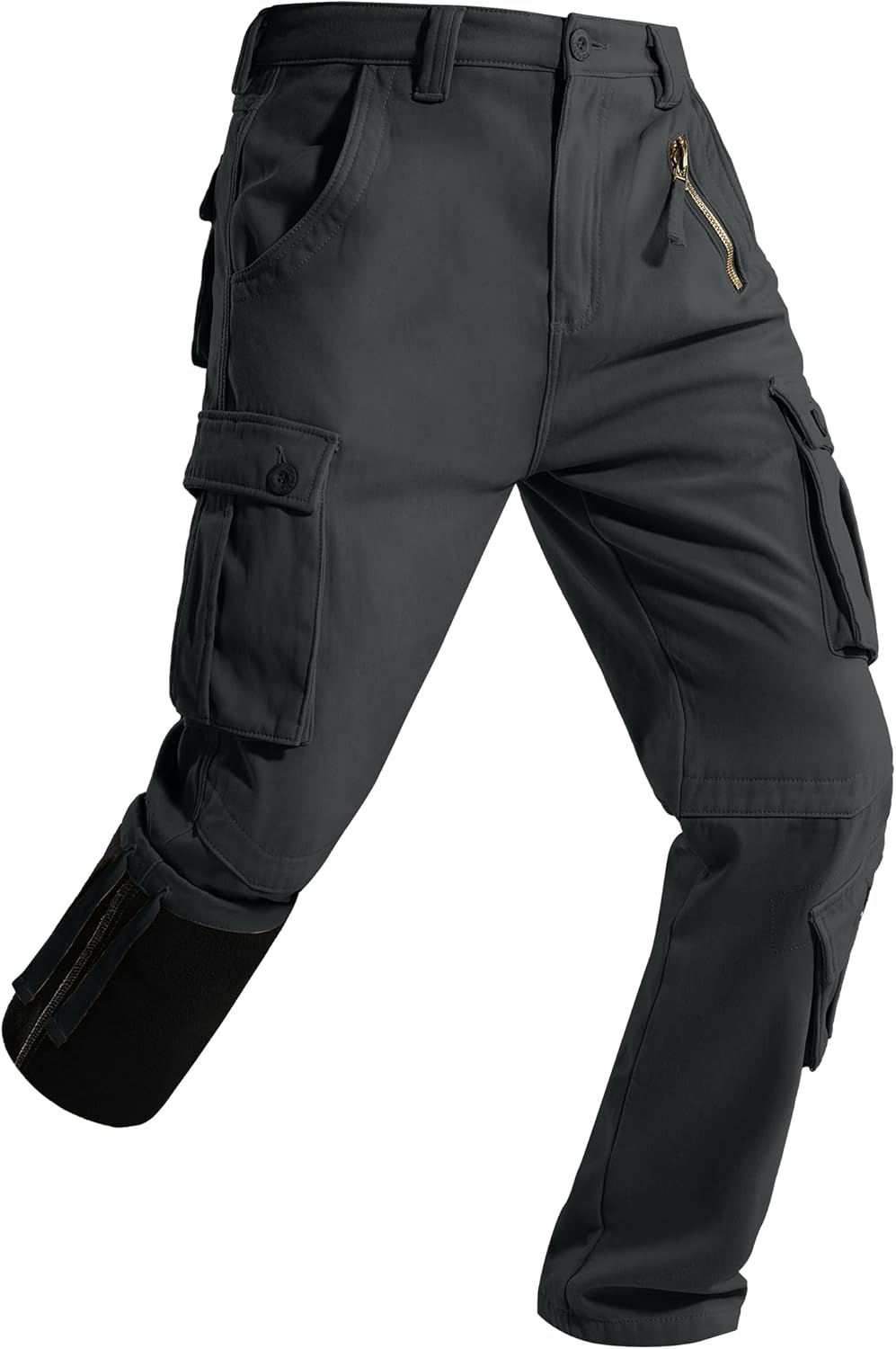 Men's Fleece Lined Hiking Cargo Pants for Winter Comfort