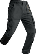 Men's Fleece Lined Hiking Cargo Pants - Insulated Winter Work Trousers
