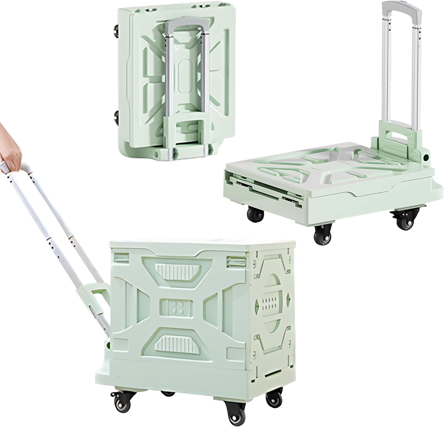 VECELO Rolling Carts with Wheels for Shopping and Camping