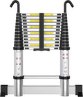 Telescoping Ladder with Hooks 12.5 FT - Stable Retractable Extension