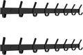 Matte Black Coat Rack Wall Mount 24 in Hook Rail - Sleek Storage