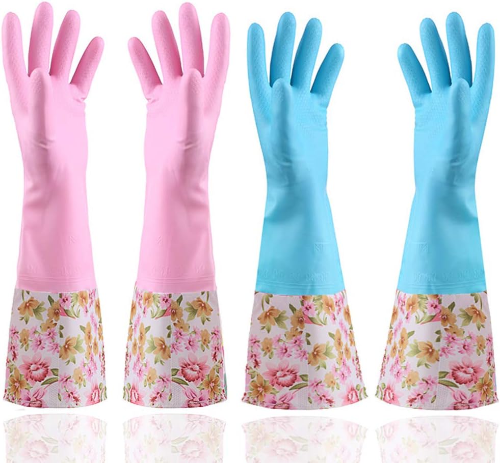 Waterproof Cleaning Gloves, 2 Pairs Medium, KINGFINGER