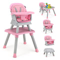 Baby High Chair Pink 8-in-1 Convertible Booster Seat - Compact Fit