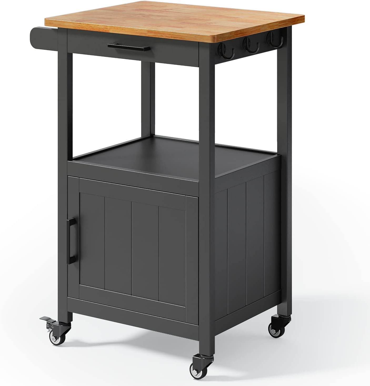 Rolling Kitchen Cart for Small Spaces - Black