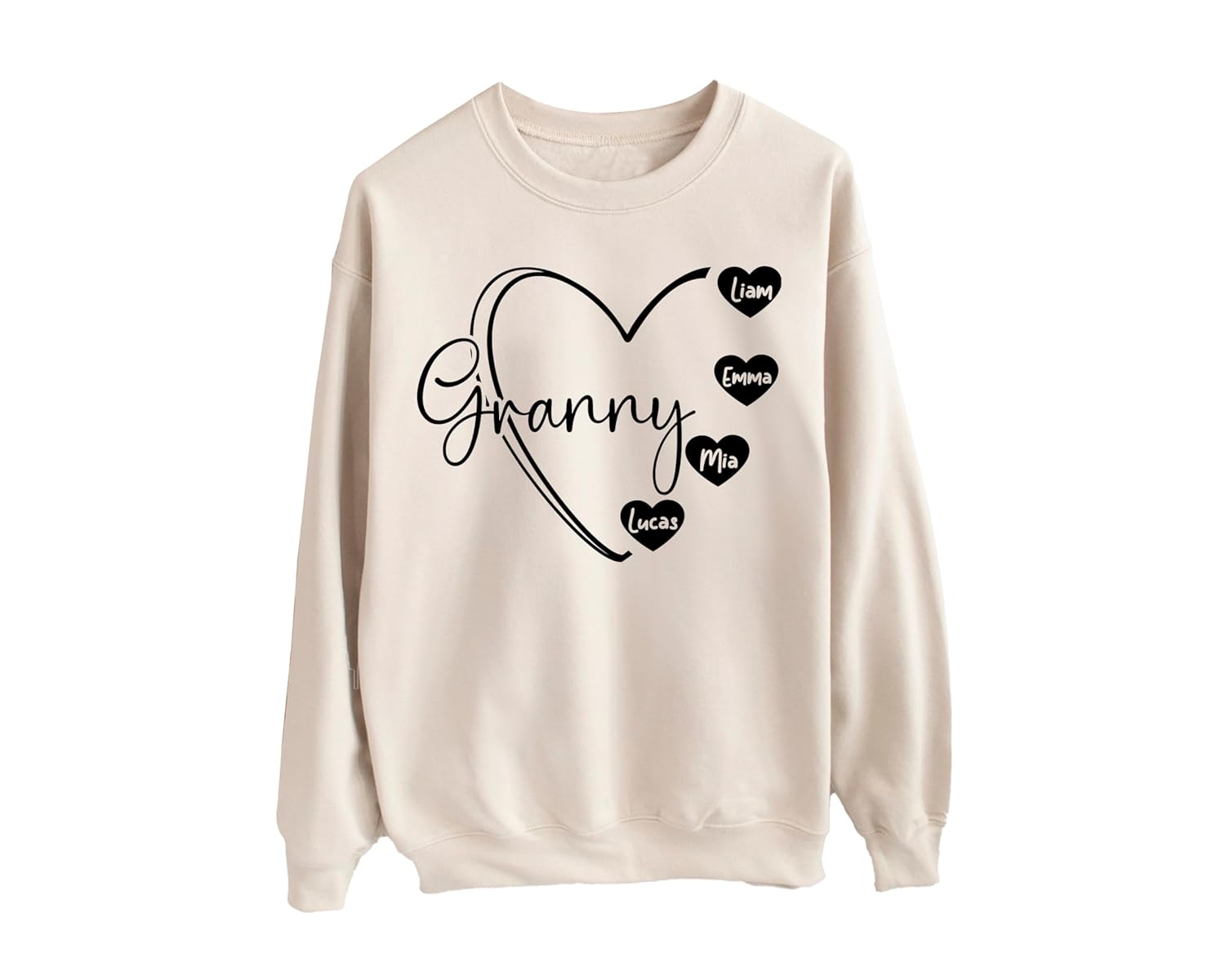 Personalized Grandma Heart Sweatshirt ~ Handmade Love