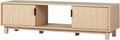 Modern Fluted-Door TV Stand: 65-Inch TVs, Coastal Oak