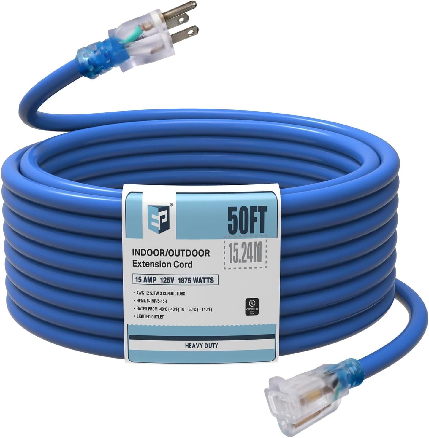 EP 50Ft Outdoor Extension Cord for Heavy Duty Power Needs