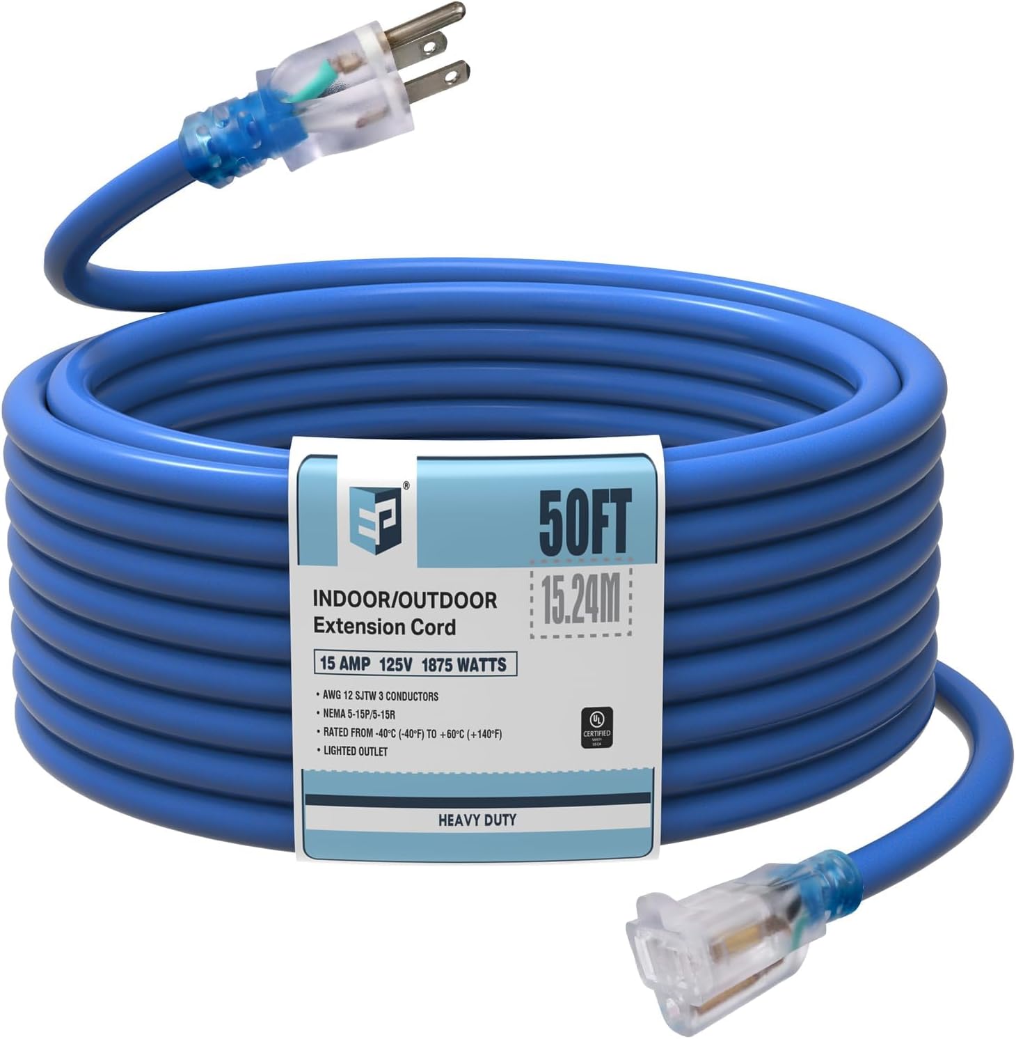 EP 50Ft Outdoor Extension Cord for Heavy Duty Power Needs