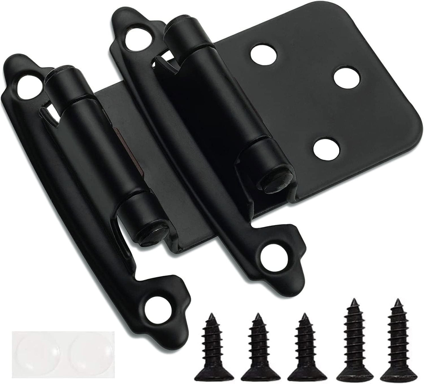 Decobasics 1/2in Overlay Matte Black Cabinet Hinges for Kitchens