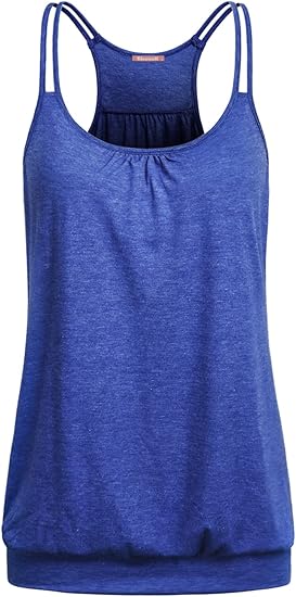 NEWMEEN Women's Scoop Neck Spaghetti Strap Racerback Cami Tops