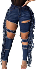 Women's Skinny Ripped Jeans Stretch Mid High Waist Denim Pants