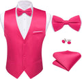 Barry.Wang Mens Suit Vest Bow Tie Set for Formal Events
