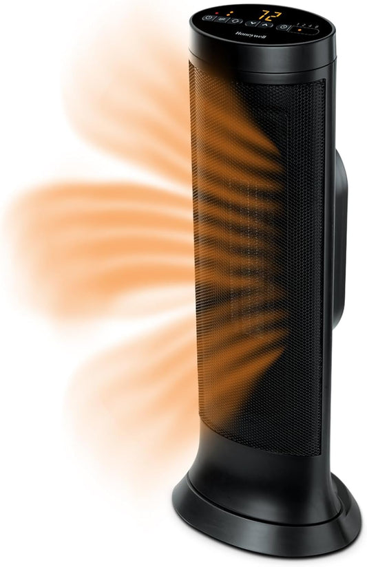 Honeywell Slim Ceramic Tower Heater for Large Rooms, Black