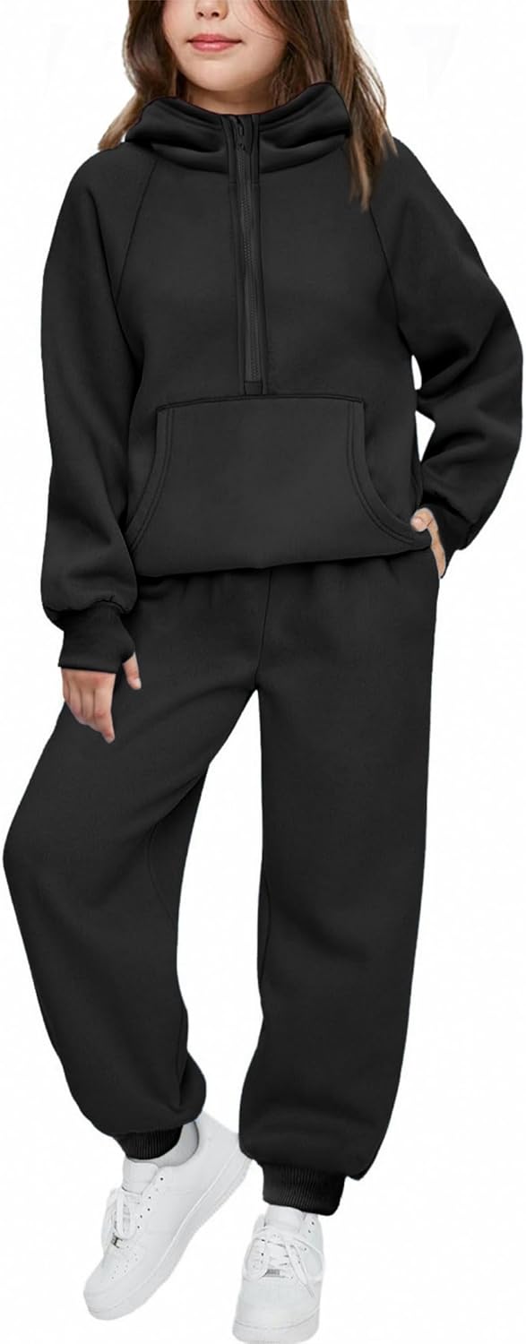 Trendy Girls 2 Piece Outfits Tracksuit with Hoodie and Joggers