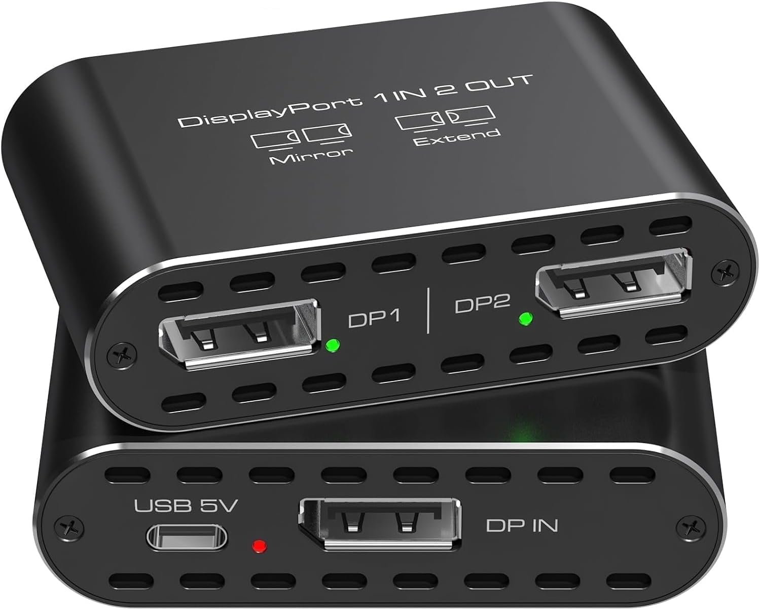 4K120Hz Dual DisplayPort Splitter for 2 Monitors Extended Use