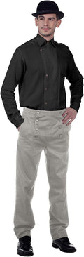 Steampunk Victorian Pants for Men - High-Waist Cotton Regency Trousers