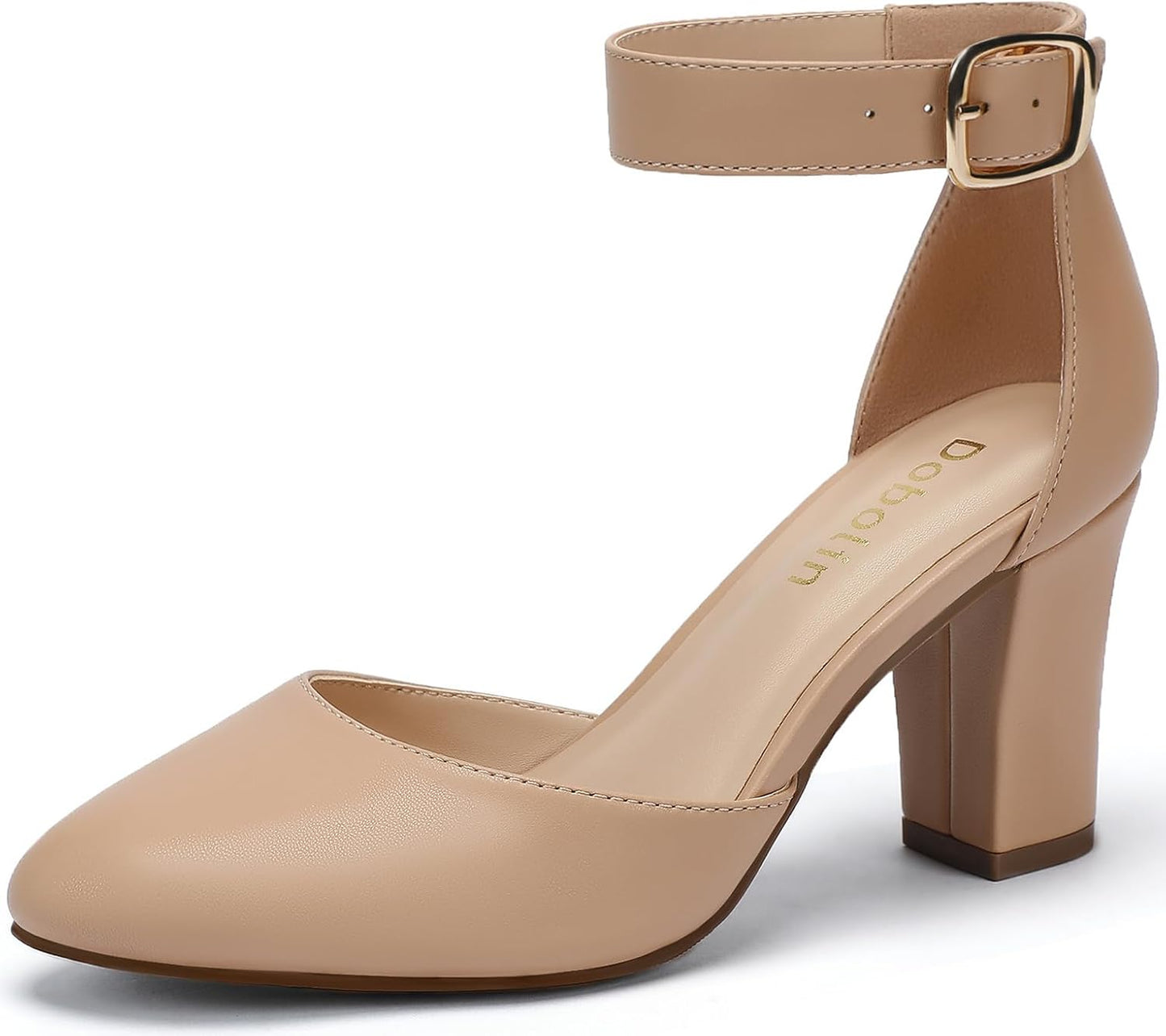 3 Inch Wide Width Chunky Heels for Women - Comfortable Dress Shoes