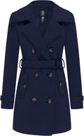wantdo Women's Double Breasted Pea Coat Mid-Long Trench Coat - Warm is