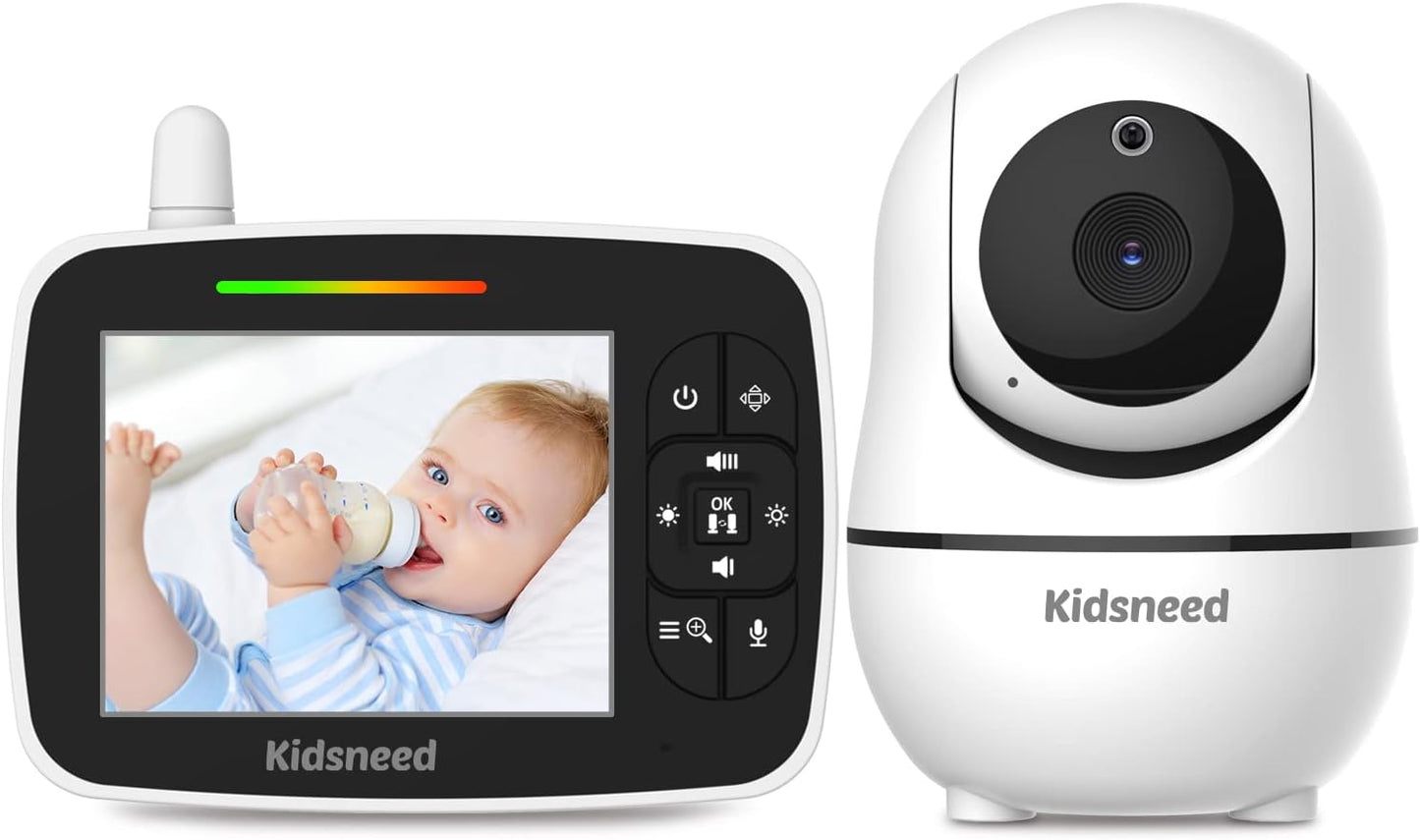 Kidsneed Video Baby Monitor - Remote Zoom & Night Vision