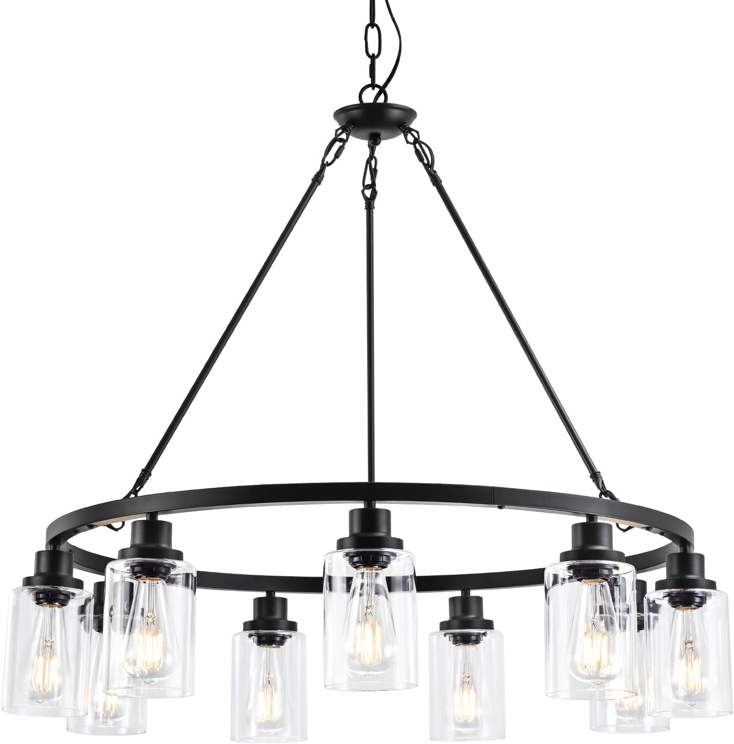 9-Light Modern Farmhouse Chandelier for Dining Room Lighting